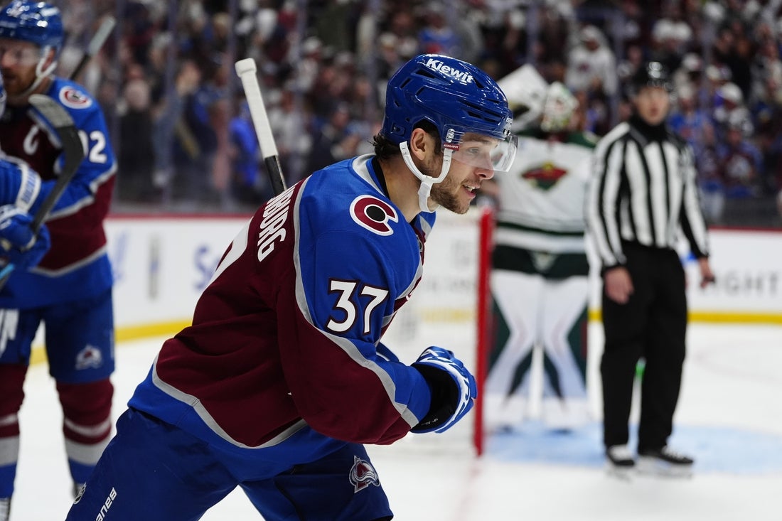 Avs put up 9 goals in outscoring Wild in series opener