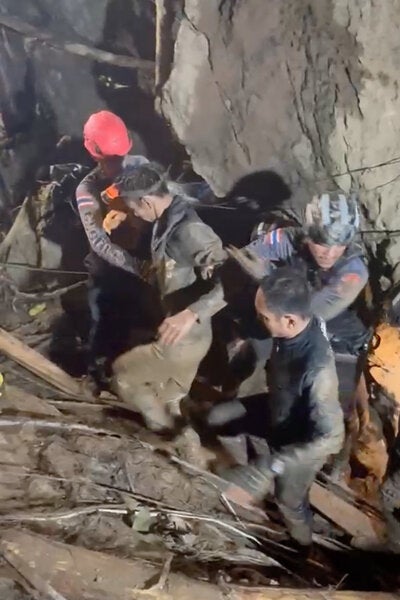 Rescuers Free Miner Trapped Inside a Cave in Laos